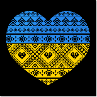 Ukraine Support & Love Embroidery Posters and Art